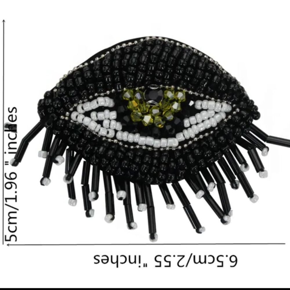 NWOT Beaded Eyeball Applique